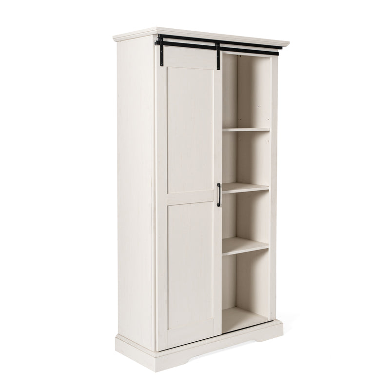 Finnoula 36" Wide Farmhouse Storage Cabinet, Semi-Open Storage with Sliding Barn Door