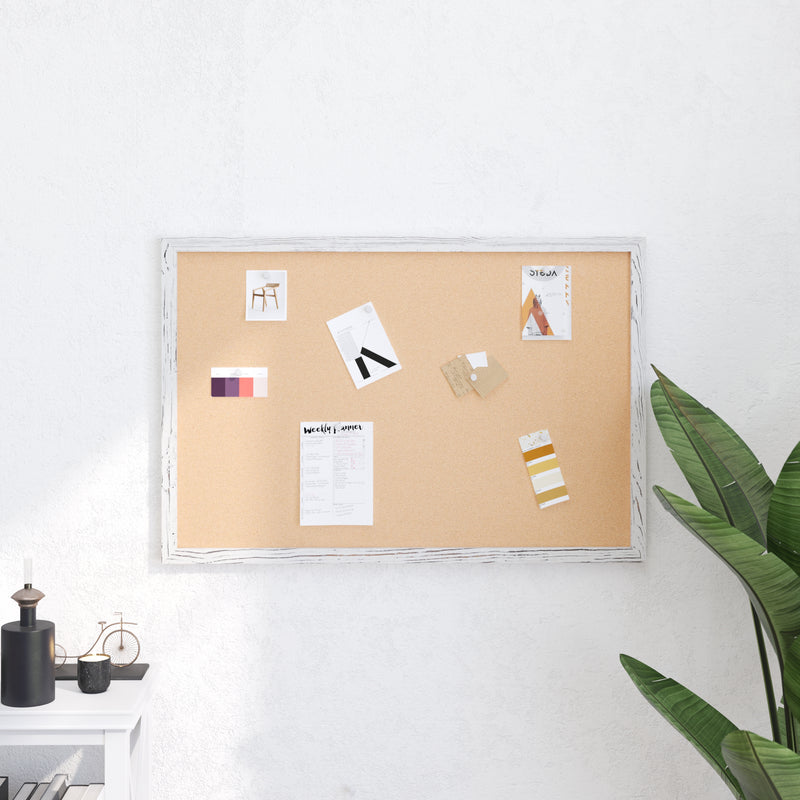 Cristal 24x36 Cork Display Board with Wooden Frame and Push Pins