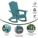 Nassau Adirondack Rocking Chair with Cup Holder, Weather Resistant HDPE Adirondack Rocking Chair