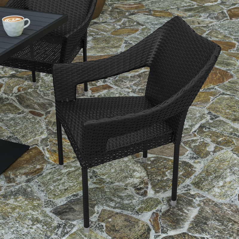 Eldon Weather Resistant Indoor/Outdoor Stacking Patio Dining Chair with Steel Frame and PE Rattan