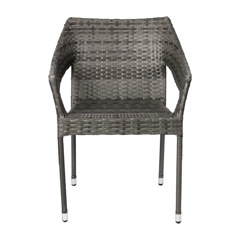 Eldon Weather Resistant Indoor/Outdoor Stacking Patio Dining Chair with Steel Frame and PE Rattan