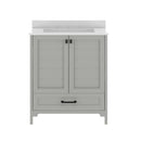 Argos 30 Inch Single Sink Bathroom Vanity with Undermount Basin, Soft-Close Cabinet, Easy-Glide Drawer, and Carrara Marble Finish Countertop