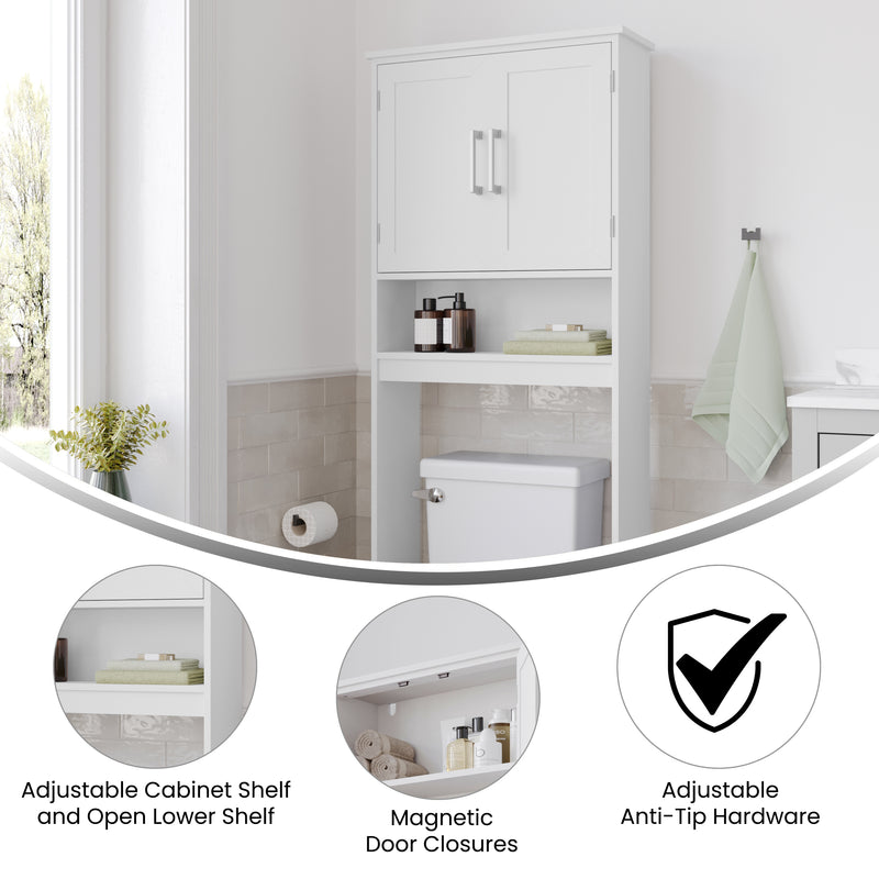 Vigo Over the Toilet Bathroom Organizer with Shelves and Magnetic Closure Doors