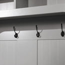 Wallen Hallway Tree with Bench Seating, 4 Double Coat Hooks, Upper Storage and Double Door Under Bench Storage in Gray