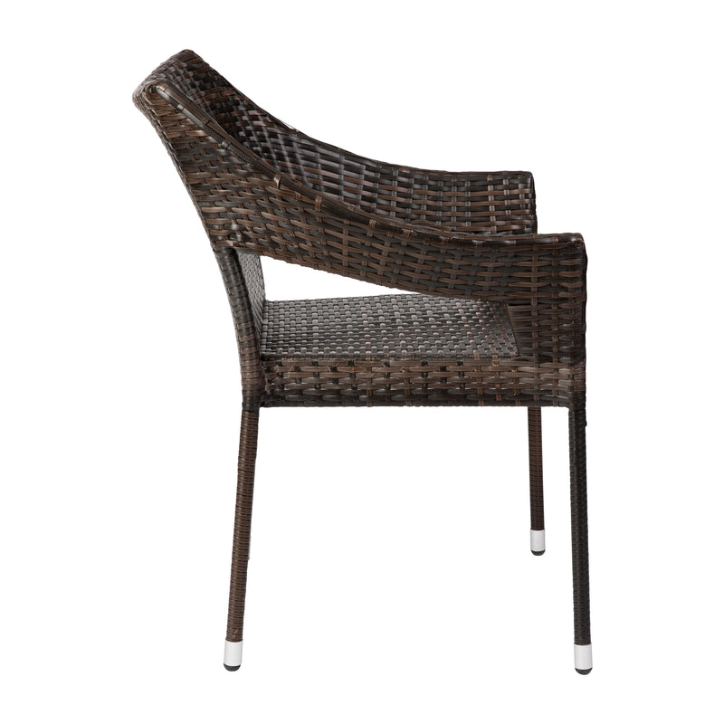 Eldon Weather Resistant Indoor/Outdoor Stacking Patio Dining Chair with Steel Frame and PE Rattan