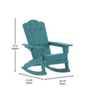 Nassau Adirondack Rocking Chair with Cup Holder, Weather Resistant HDPE Adirondack Rocking Chair