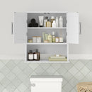 Vigo Wall Mounted Bathroom Medicine Cabinet with Adjustable Cabinet Shelf, Lower Open Shelf, and 2 Magnetic Closure Doors
