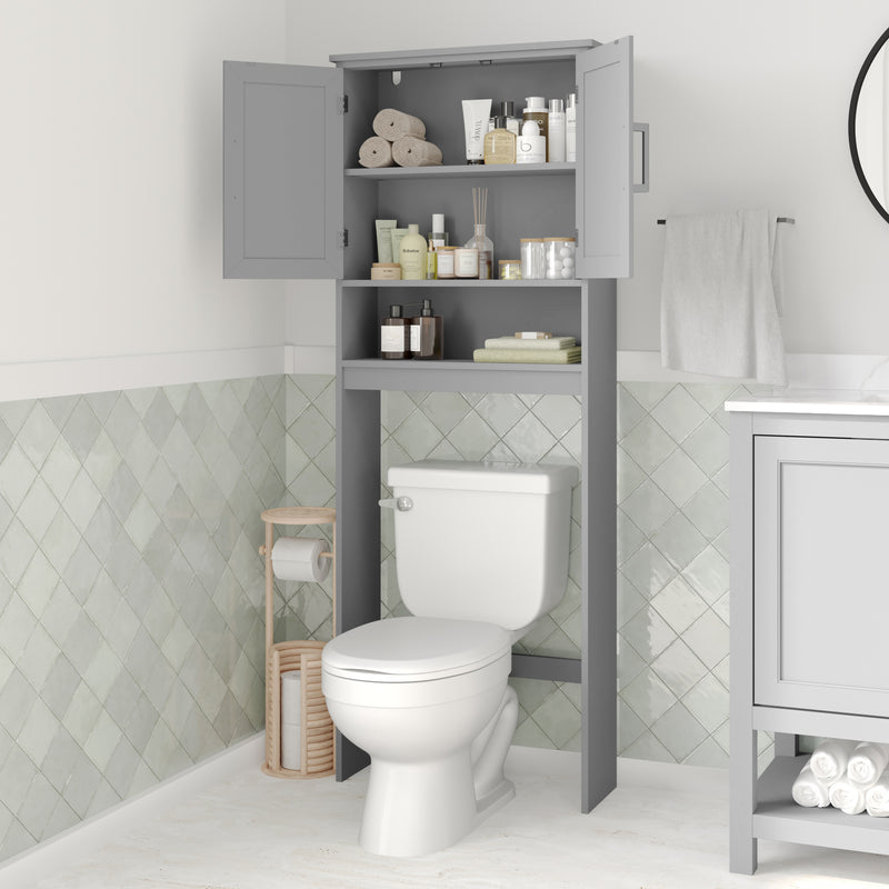 Vigo Over the Toilet Bathroom Organizer with Shelves and Magnetic Closure Doors