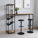 Kramer Metal Bar and Wine Table with Bottle Storage and Hanging Stemware Holders