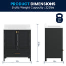 Argos 30 Inch Single Sink Bathroom Vanity with Undermount Basin, Soft-Close Cabinet, Easy-Glide Drawer, and Carrara Marble Finish Countertop