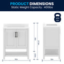 Vigo 30 Inch Bathroom Vanity with Ceramic Sink, Carrara Marble Finish Countertop, Storage Cabinet with Soft Close Doors and Open Shelf