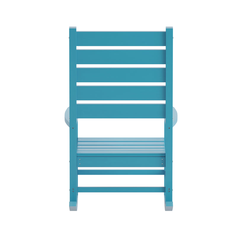 Fielder Contemporary Rocking Chair, All-Weather HDPE Indoor/Outdoor Rocker