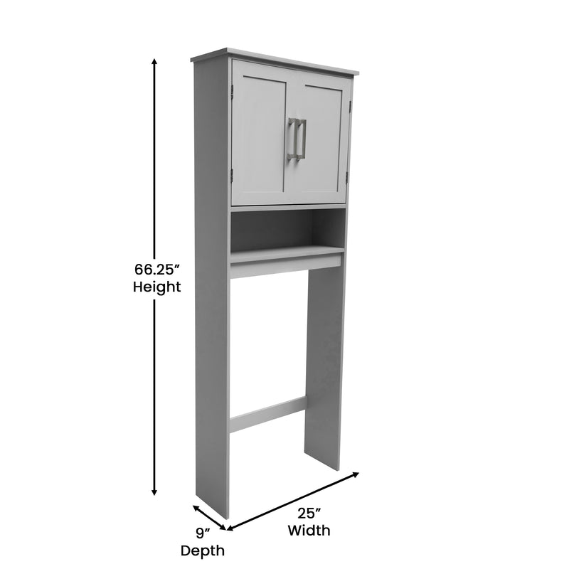 Vigo Over the Toilet Bathroom Organizer with Shelves and Magnetic Closure Doors