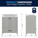 Argos 30 Inch Single Sink Bathroom Vanity with Undermount Basin, Soft-Close Cabinet, Easy-Glide Drawer, and Carrara Marble Finish Countertop