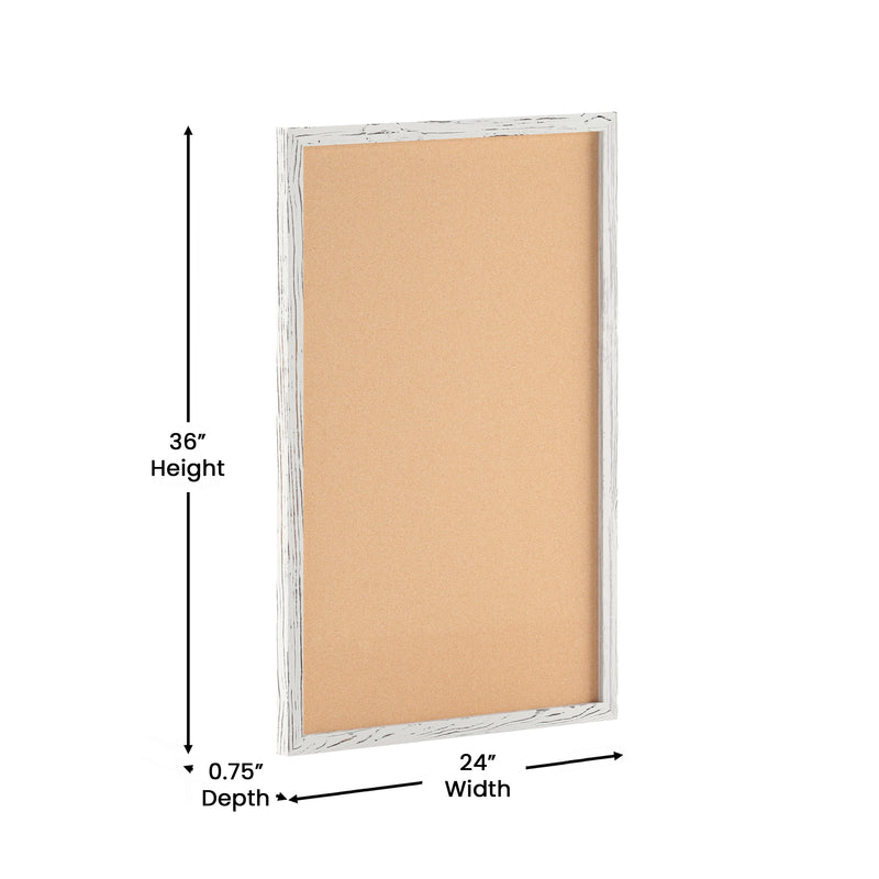 Cristal 24x36 Cork Display Board with Wooden Frame and Push Pins