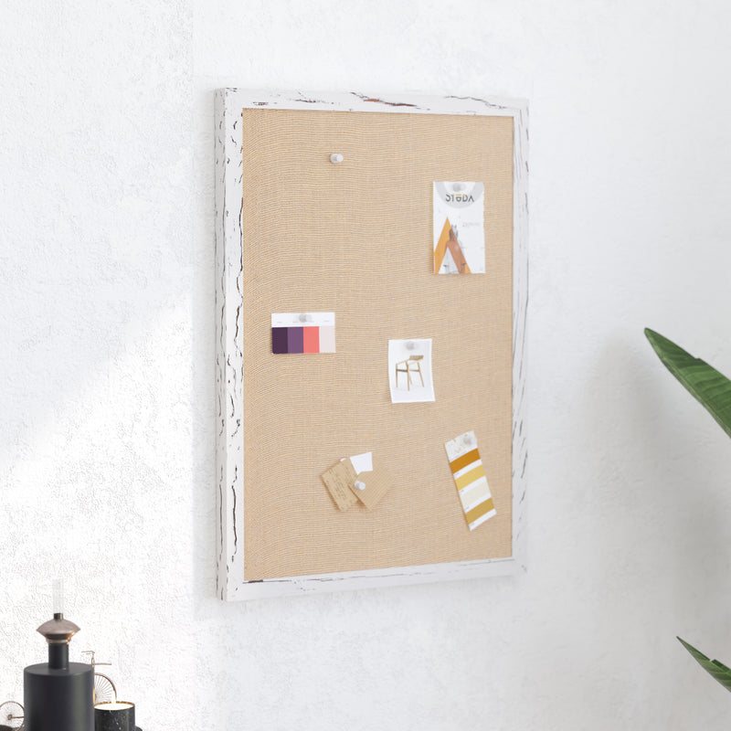 Clarey 20x30 Linen Display Board with Wooden Frame and Push Pins