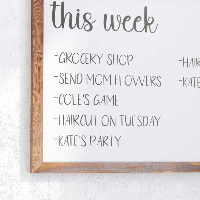 Cilla 20x30 Magnetic White Board with Dry Erase Marker, 4 Magnets and Eraser