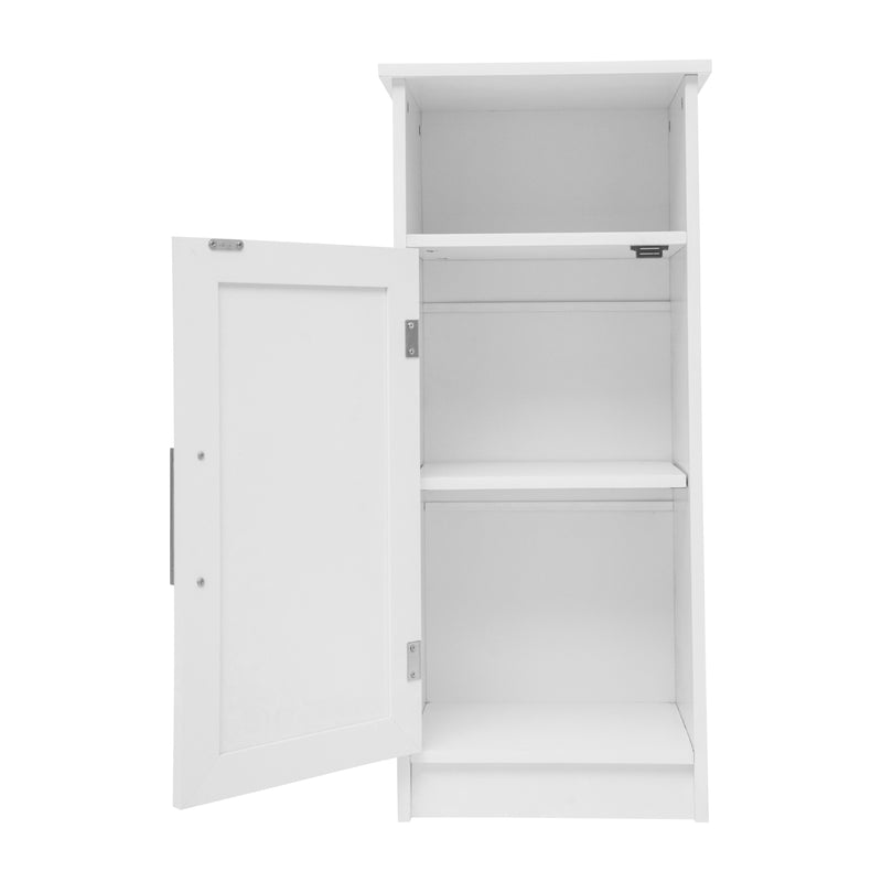 Vigo Bathroom Storage Cabinet with Adjustable Cabinet Shelf, Upper Open Shelf, and Magnetic Closure Door