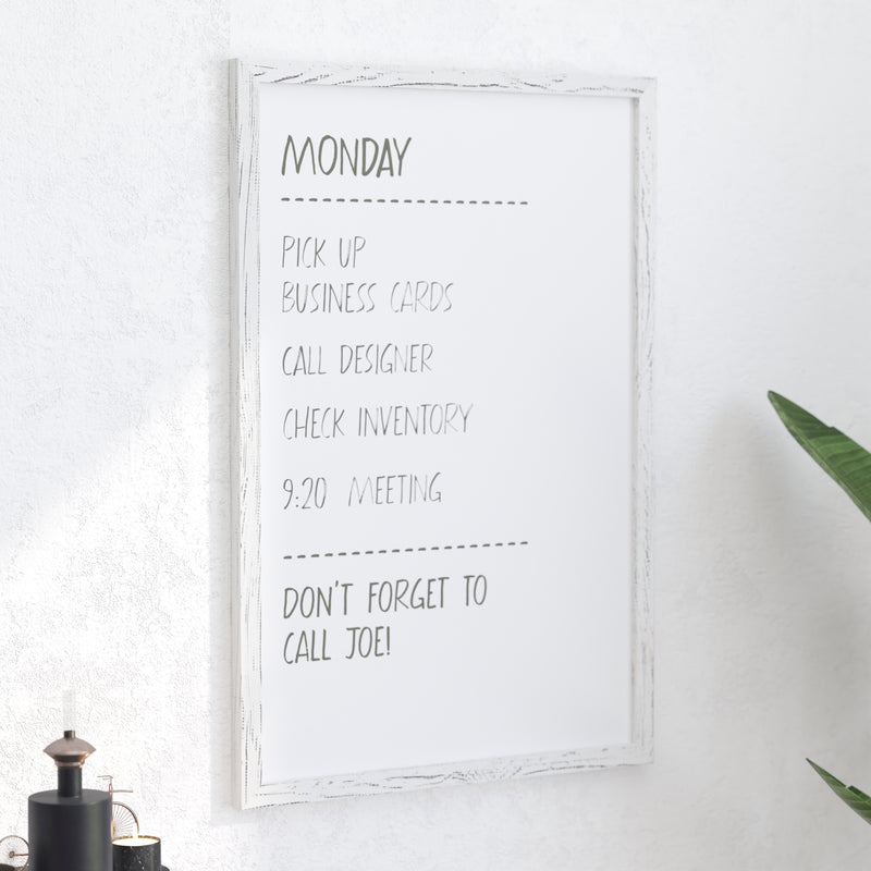 Cilla 24x36 Magnetic White Board with Dry Erase Marker, 4 Magnets and Eraser