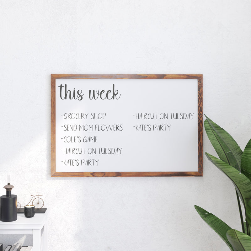 Cilla 24x36 Magnetic White Board with Dry Erase Marker, 4 Magnets and Eraser