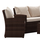Atlas 4 Piece Patio Set Contemporary Loveseat, 2 Chair and Coffee Table Set with  Back Pillows and Seat Cushions
