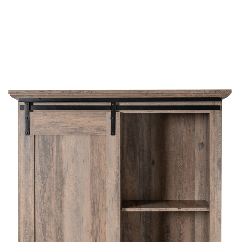 Finnoula 36" Wide Farmhouse Storage Cabinet, Semi-Open Storage with Sliding Barn Door