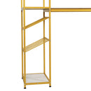 Kramer Metal Bar and Wine Table with Bottle Storage and Hanging Stemware Holders