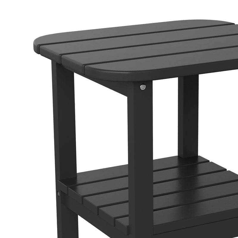 Nassau 2-Tier Adirondack Side Table, All-Weather HDPE Indoor/Outdoor Accent Table