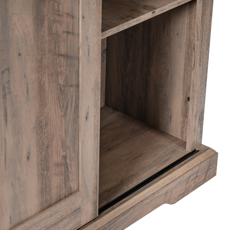 Finnoula 36" Wide Farmhouse Storage Cabinet, Semi-Open Storage with Sliding Barn Door
