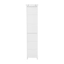Vigo Slim Linen Tower Organizer with 2 Adjustable Cabinet Shelves, 3 Open Shelves, and Magnetic Closure Doors