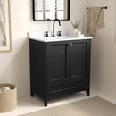 Argos 30 Inch Single Sink Bathroom Vanity with Undermount Basin, Soft-Close Cabinet, Easy-Glide Drawer, and Carrara Marble Finish Countertop