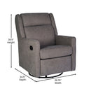 Dara 3-in-1 Traditional Manual Recliner Rocker Swivel Glider Chair