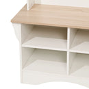 Whitman Hallway Tree with Bench Seating, 3 Single Coat Hooks and Lower Storage with Adjustable Shelves