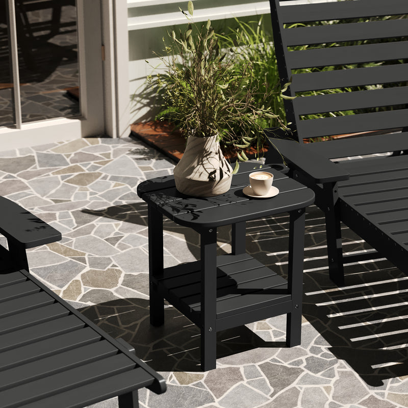 Nassau 2-Tier Adirondack Side Table, All-Weather HDPE Indoor/Outdoor Accent Table