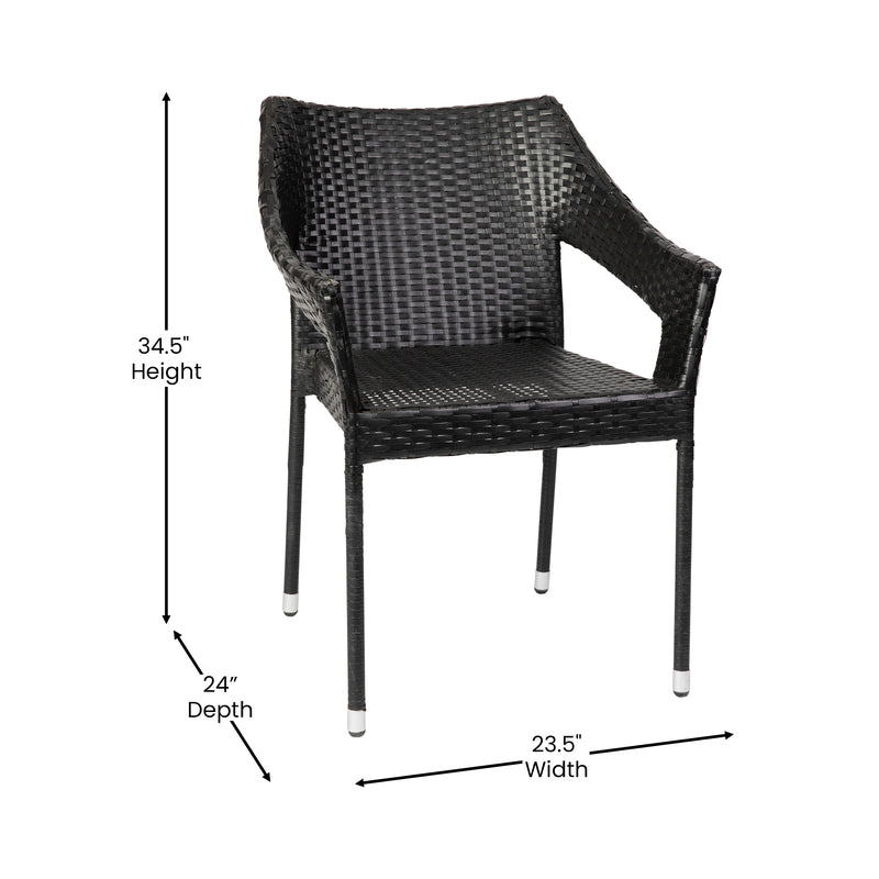 Eldon Weather Resistant Indoor/Outdoor Stacking Patio Dining Chair with Steel Frame and PE Rattan