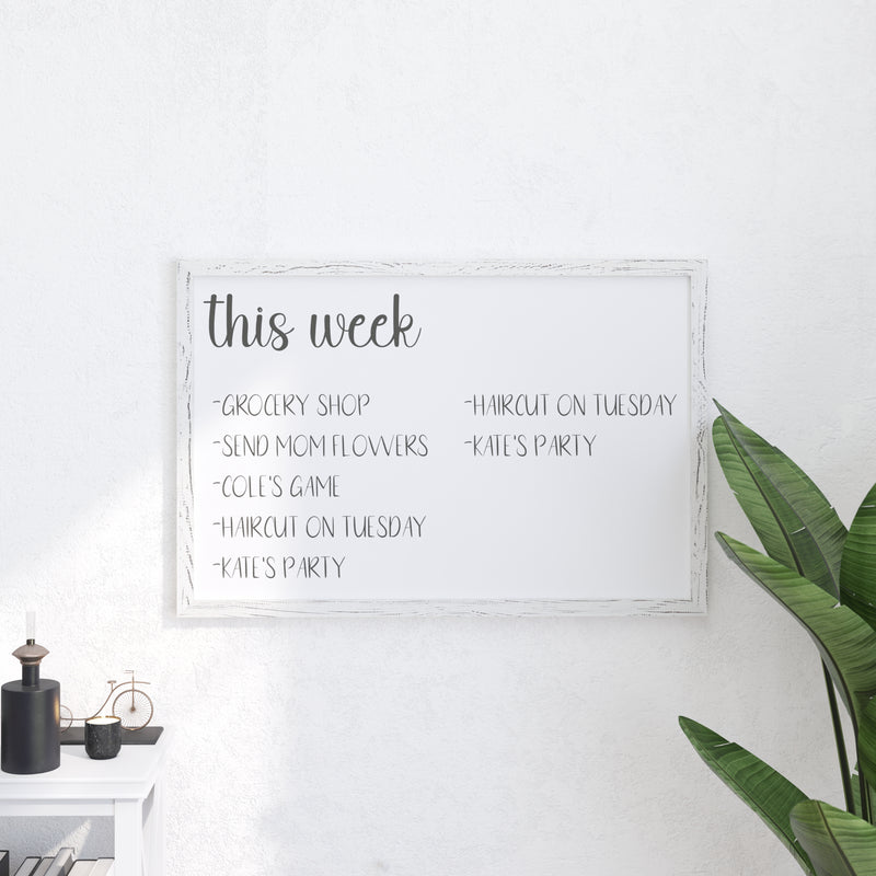Cilla 24x36 Magnetic White Board with Dry Erase Marker, 4 Magnets and Eraser