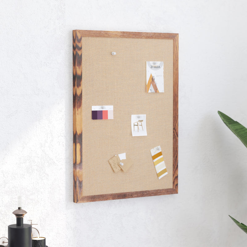 Clarey 20x30 Linen Display Board with Wooden Frame and Push Pins