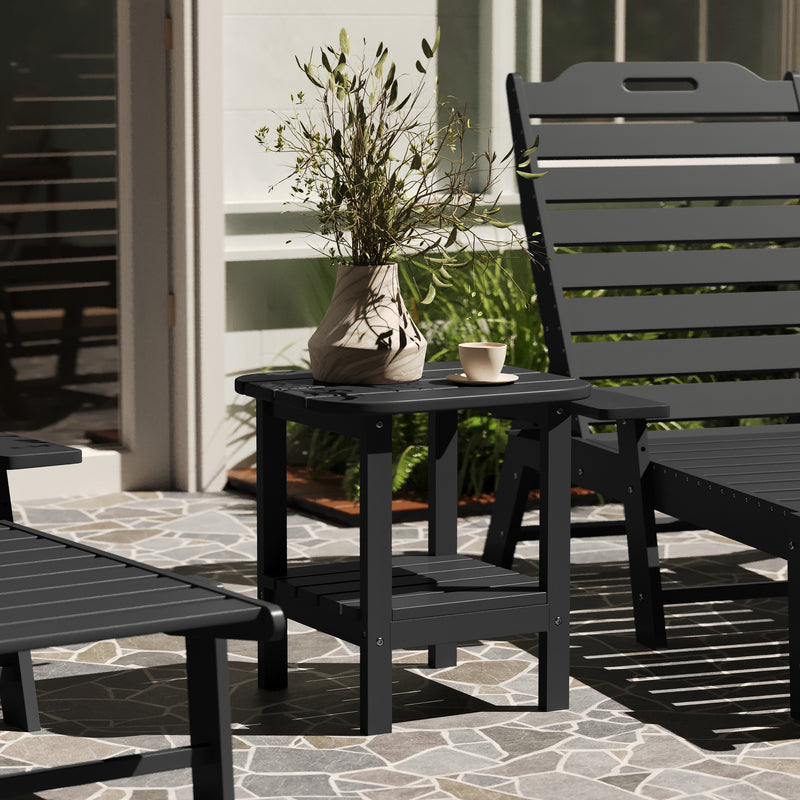 Nassau 2-Tier Adirondack Side Table, All-Weather HDPE Indoor/Outdoor Accent Table