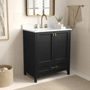 Argos 30 Inch Single Sink Bathroom Vanity with Undermount Basin, Soft-Close Cabinet, Easy-Glide Drawer, and Carrara Marble Finish Countertop