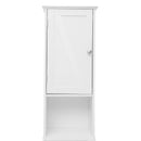 Delilah Slim Linen Tower Organizer with Storage Drawer, Upper and Lower Cabinets with Magnetic Closure Doors and Open Shelf