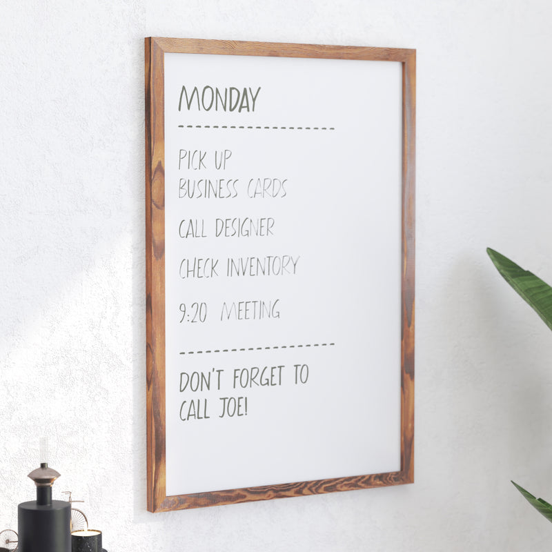 Cilla 24x36 Magnetic White Board with Dry Erase Marker, 4 Magnets and Eraser