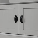 Wallen Hallway Tree with Bench Seating, 4 Double Coat Hooks, Upper Storage and Double Door Under Bench Storage in Gray