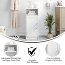 Vigo Bathroom Storage Cabinet with Adjustable Cabinet Shelf, Upper Open Shelf, and Magnetic Closure Door