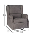 Abby 3-in-1 Wingback Manual Recliner Rocker Swivel Glider Chair