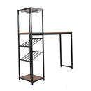 Kramer Metal Bar and Wine Table with Bottle Storage and Hanging Stemware Holders