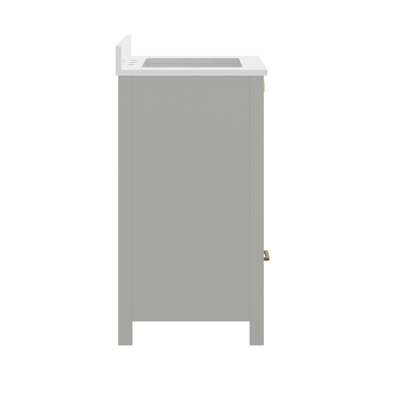 Argos 30 Inch Single Sink Bathroom Vanity with Undermount Basin, Soft-Close Cabinet, Easy-Glide Drawer, and Carrara Marble Finish Countertop