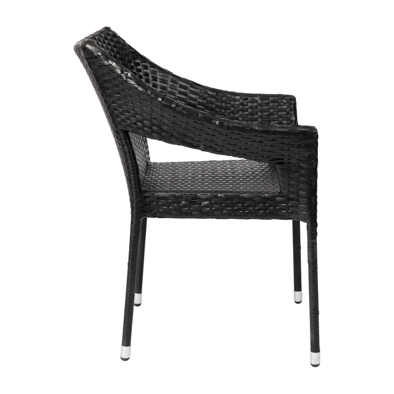 Eldon Weather Resistant Indoor/Outdoor Stacking Patio Dining Chair with Steel Frame and PE Rattan