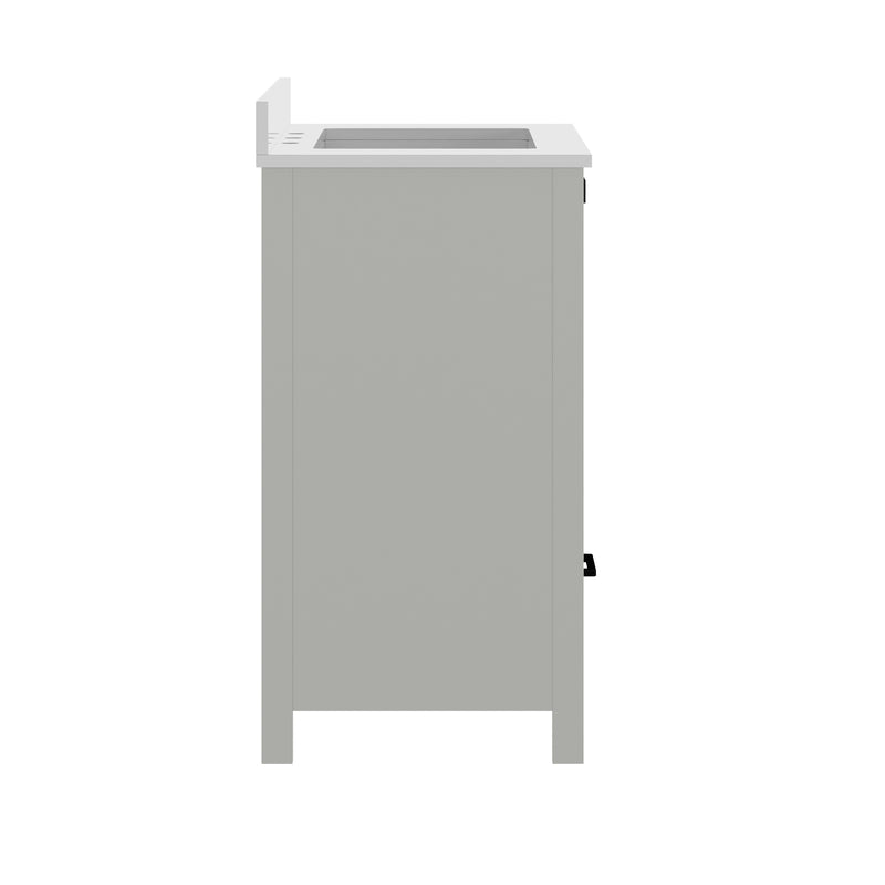 Argos 30 Inch Single Sink Bathroom Vanity with Undermount Basin, Soft-Close Cabinet, Easy-Glide Drawer, and Carrara Marble Finish Countertop