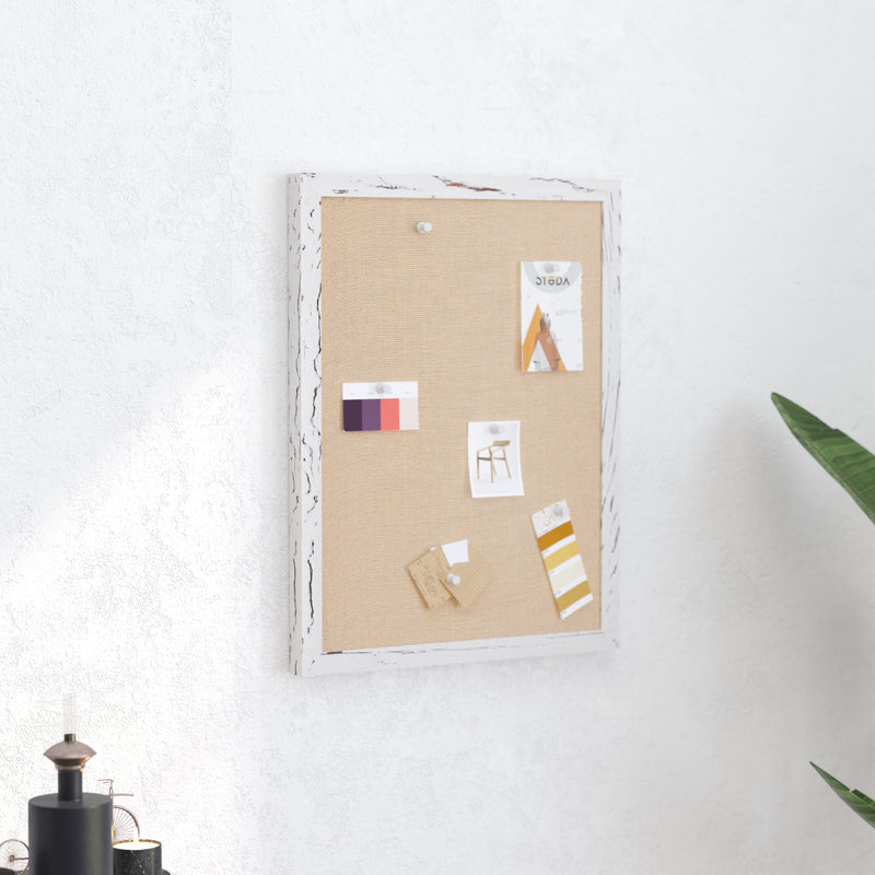 Clarey 18x24 Linen Display Board with Wooden Frame and Push Pins