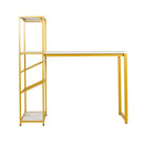 Kramer Metal Bar and Wine Table with Bottle Storage and Hanging Stemware Holders